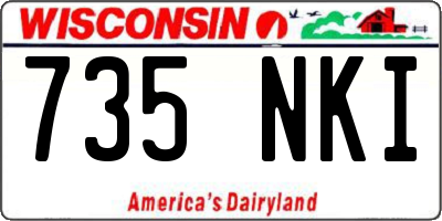 WI license plate 735NKI