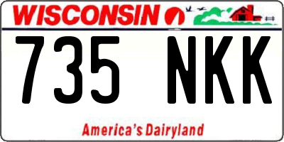 WI license plate 735NKK