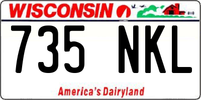 WI license plate 735NKL