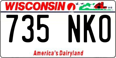 WI license plate 735NKO