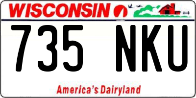 WI license plate 735NKU