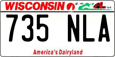 WI license plate 735NLA