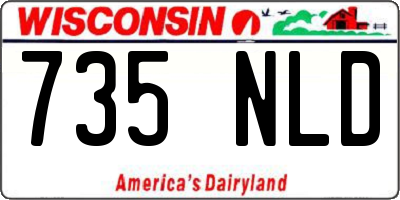 WI license plate 735NLD