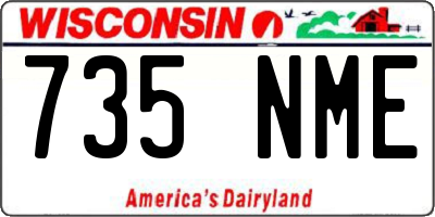 WI license plate 735NME