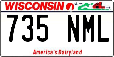 WI license plate 735NML