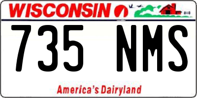 WI license plate 735NMS