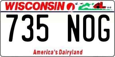 WI license plate 735NOG