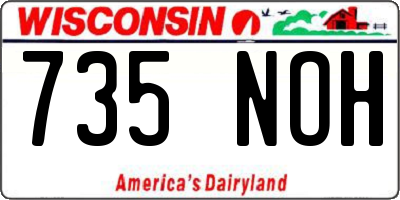 WI license plate 735NOH