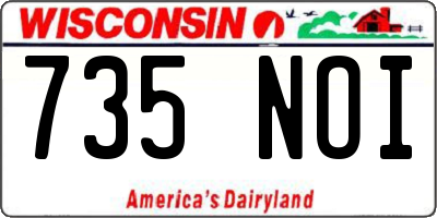 WI license plate 735NOI