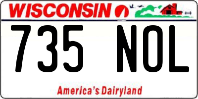 WI license plate 735NOL