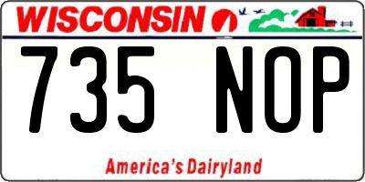 WI license plate 735NOP