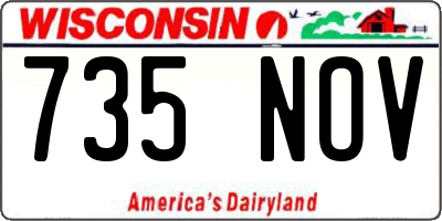 WI license plate 735NOV