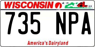 WI license plate 735NPA