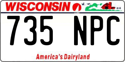 WI license plate 735NPC