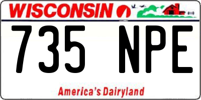 WI license plate 735NPE