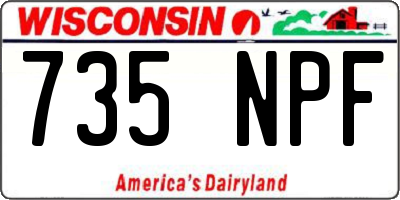 WI license plate 735NPF