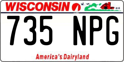 WI license plate 735NPG