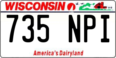 WI license plate 735NPI