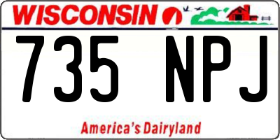 WI license plate 735NPJ