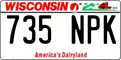WI license plate 735NPK