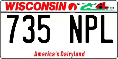 WI license plate 735NPL