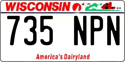WI license plate 735NPN