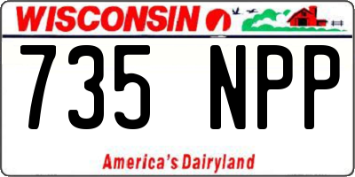 WI license plate 735NPP