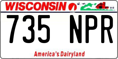 WI license plate 735NPR
