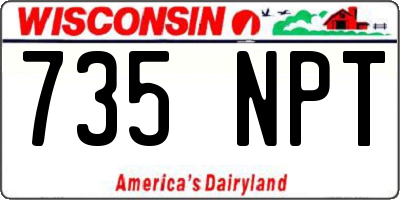 WI license plate 735NPT