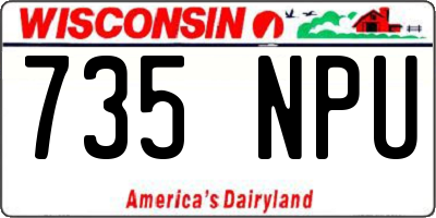 WI license plate 735NPU