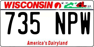 WI license plate 735NPW