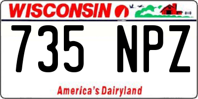 WI license plate 735NPZ