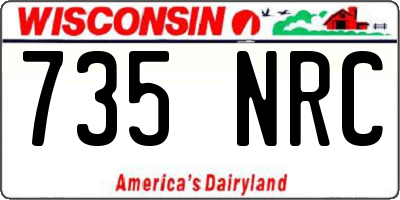 WI license plate 735NRC