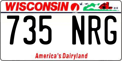 WI license plate 735NRG