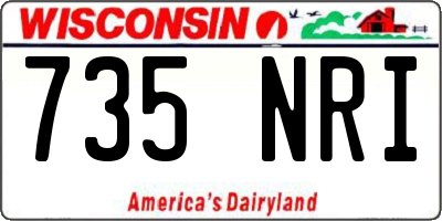 WI license plate 735NRI