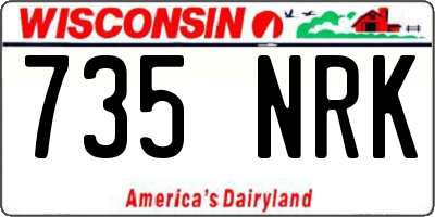 WI license plate 735NRK