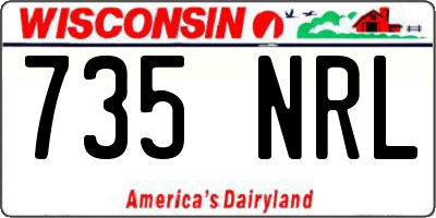 WI license plate 735NRL