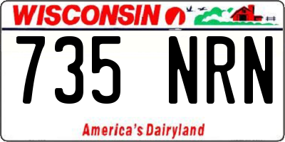 WI license plate 735NRN
