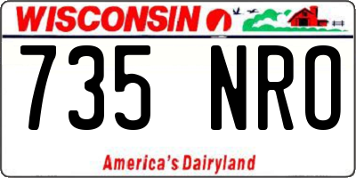 WI license plate 735NRO