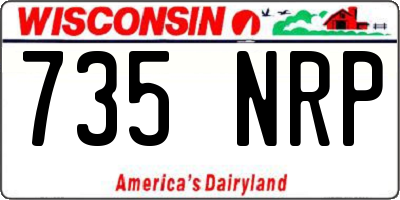 WI license plate 735NRP