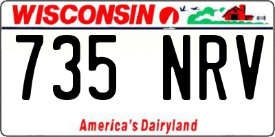 WI license plate 735NRV