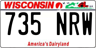WI license plate 735NRW