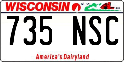 WI license plate 735NSC