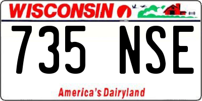 WI license plate 735NSE