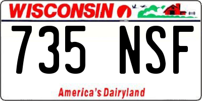 WI license plate 735NSF