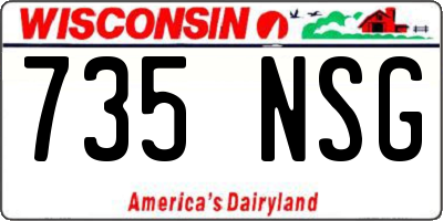 WI license plate 735NSG