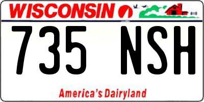 WI license plate 735NSH