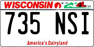 WI license plate 735NSI
