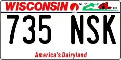 WI license plate 735NSK