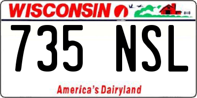 WI license plate 735NSL